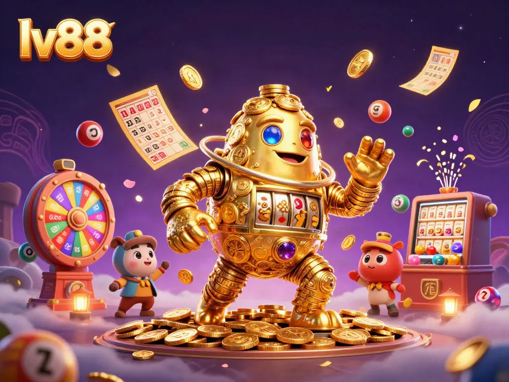 Experience the exciting lv88 casino world with golden golems, vibrant game elements, and thrilling visuals.