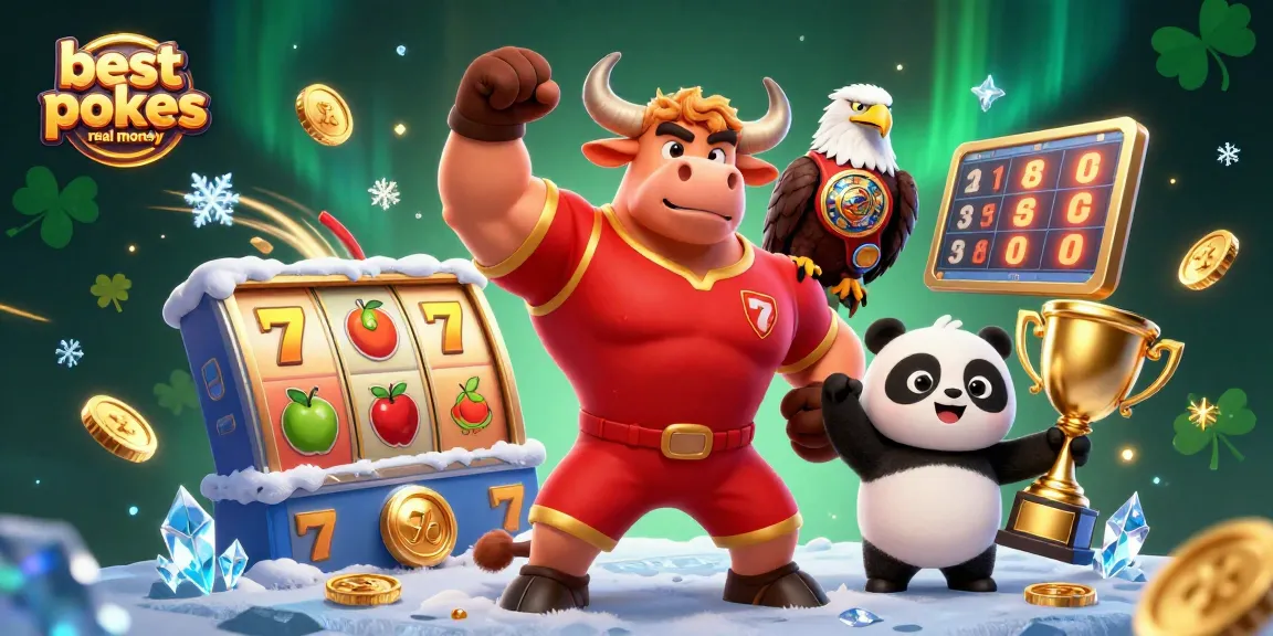 Experience the thrill with the best online pokies real money featuring a bull, eagle, and panda celebration.